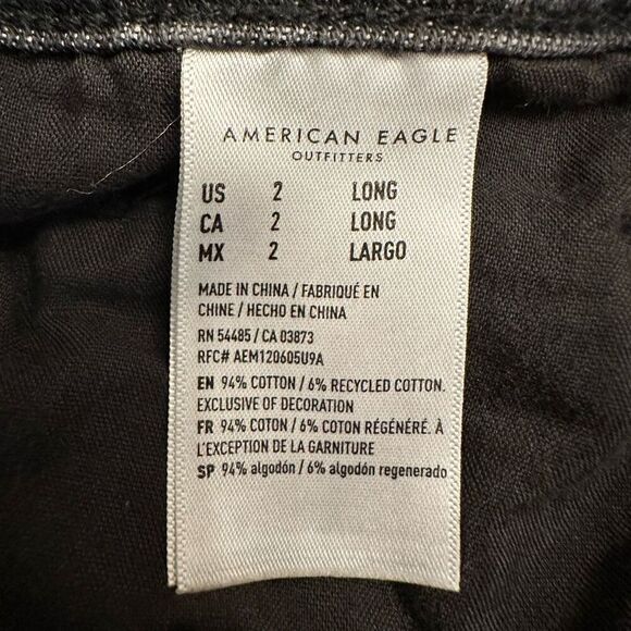 American Eagle Outfitters Whisker Cotton Blend Distressed Gray Mom Jeans Size 2 - Picture 5 of 5